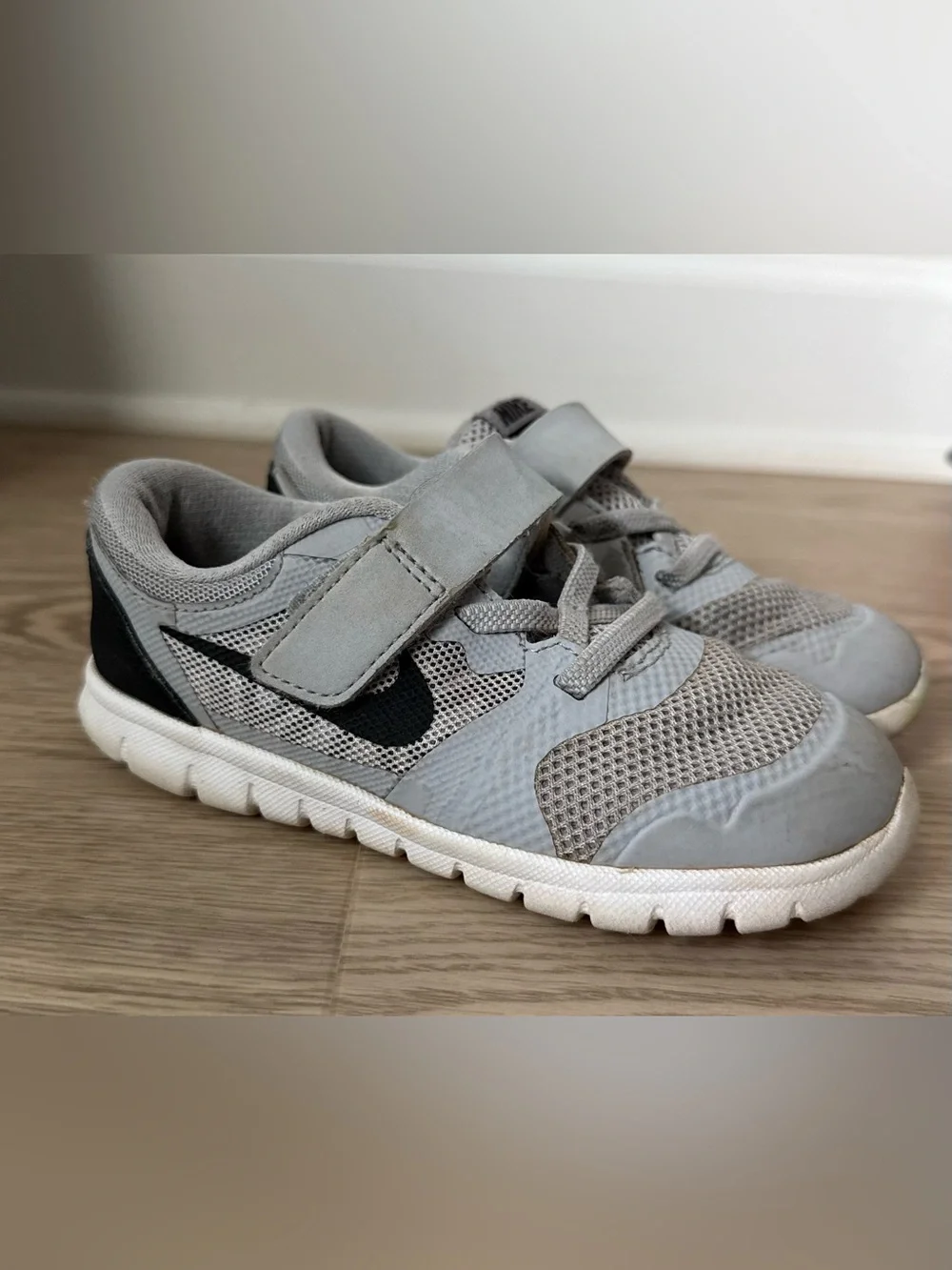 Toddler Boy Gray Nike’s with Straps